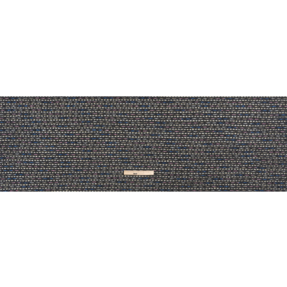 Charcoal, Pink and Blue Boucle Striped Acrylic Tweed Full