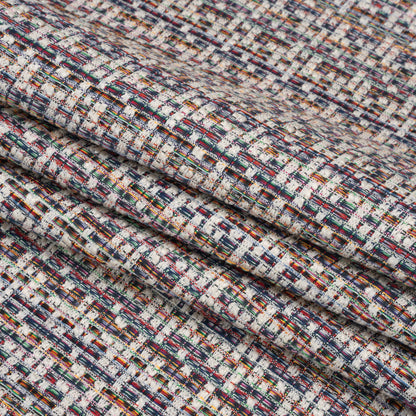 White and Rainbow Acrylic Tweed Folded