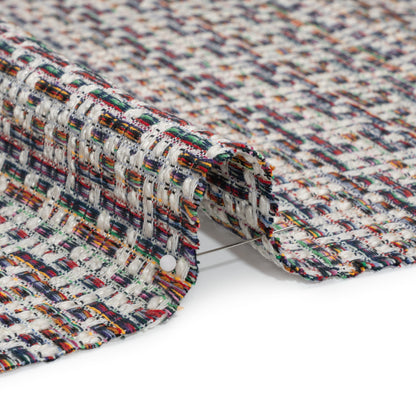 White and Rainbow Acrylic Tweed Detail