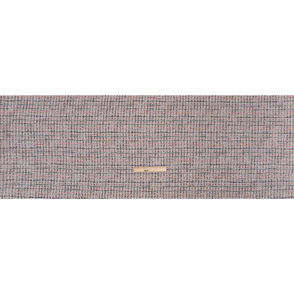 Pink, Black and White Checked Cotton and Acrylic Tweed Full