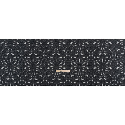 Cotton Blend Burnout Jacquard - Charcoal and Black Floral Full
