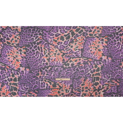 Purple, Red and Black Animal Spots Patchwork Silk Voile Drape
