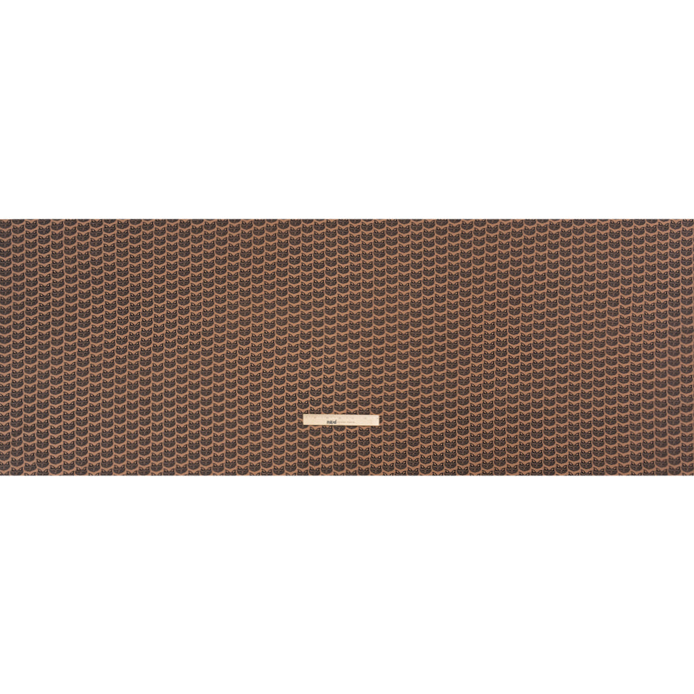 Tan and Black Fox Faces Printed Polyester Woven Full
