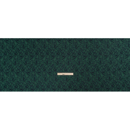 Hunter Green and Black Lace-Like Flowers Cotton and Polyester Jacquard Full
