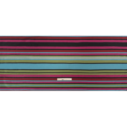 Pink, Green and Turquoise Barcode Stripes Polyester Twill Full