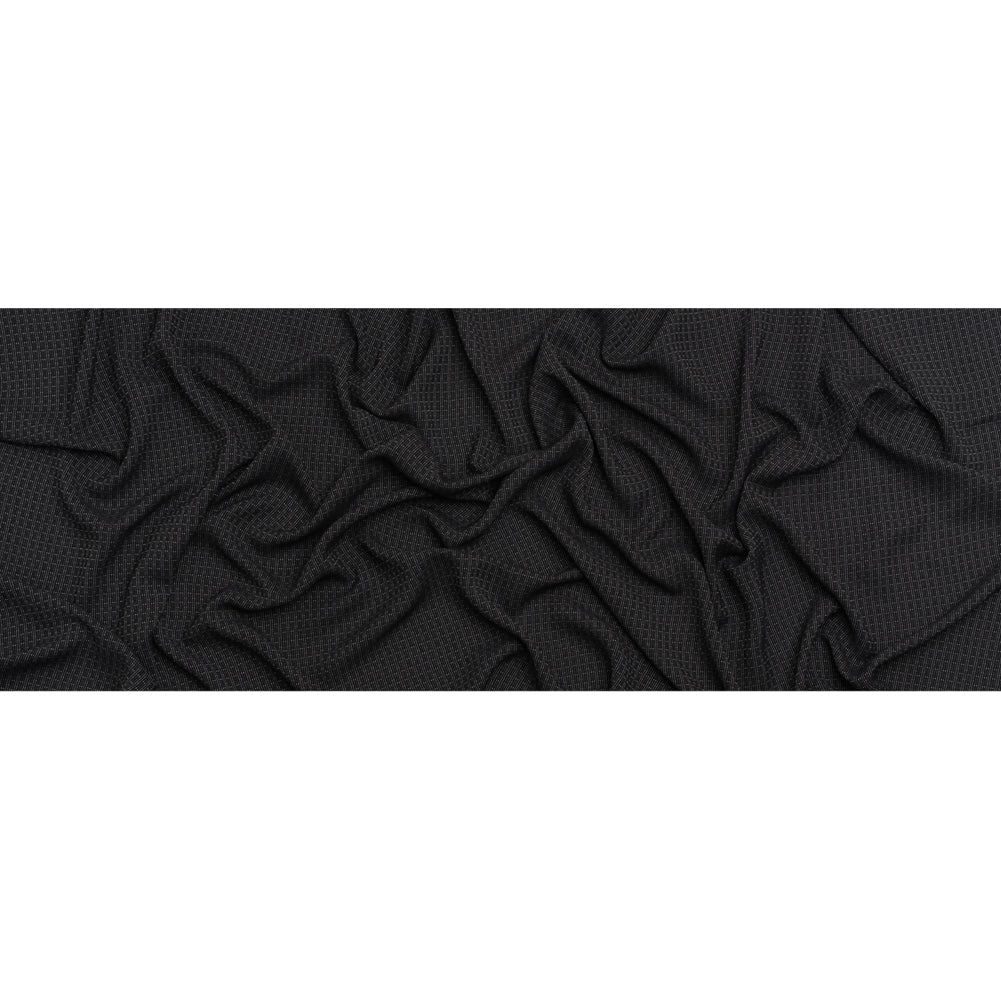 Black and Gray Dashes and Stripes Drapey Polyester Woven Full