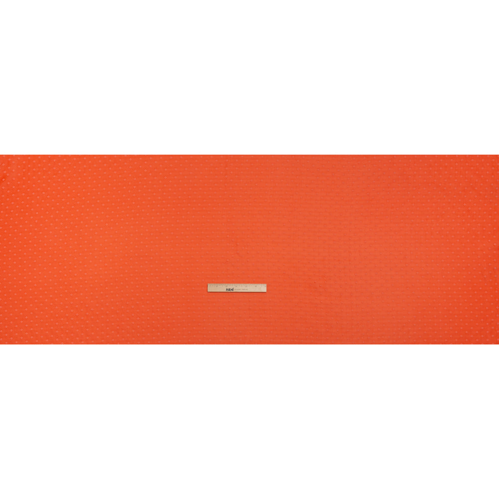 Orange and White Woven Diamond Dots Polyester Chiffon Full