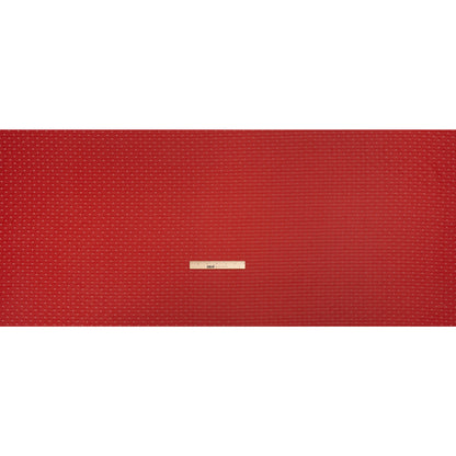 Red and White Woven Diamond Dots Polyester Chiffon Full