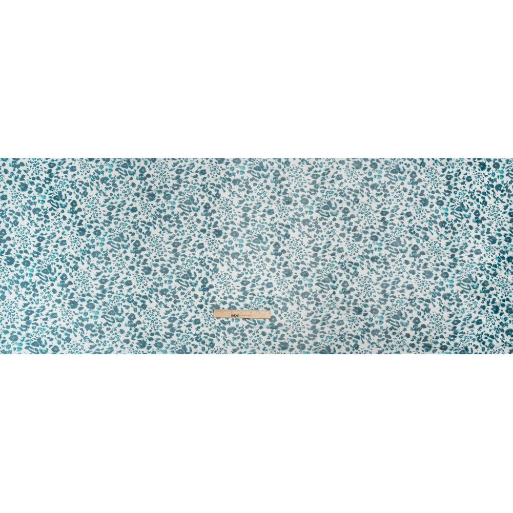 Sapphire and White Cheetah Spots Polyester Stretch Mesh Full