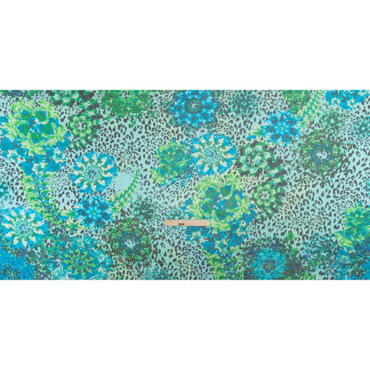 Blue and Green Jungle Fun Silk Voile Drape