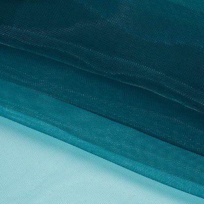 Stiff Mesh-Like Polyester Organza - Dark Teal - Iris Collection Folded