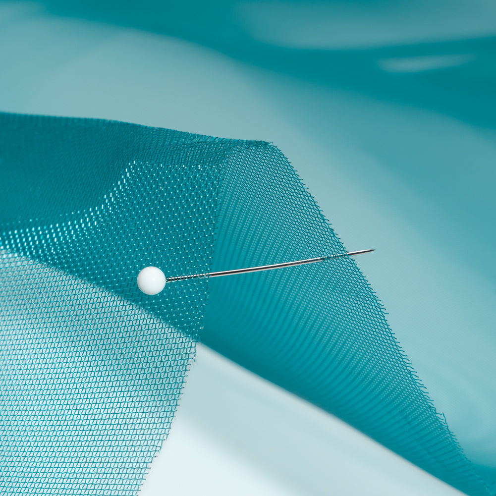 Stiff Mesh-Like Polyester Organza - Dark Teal - Iris Collection Detail