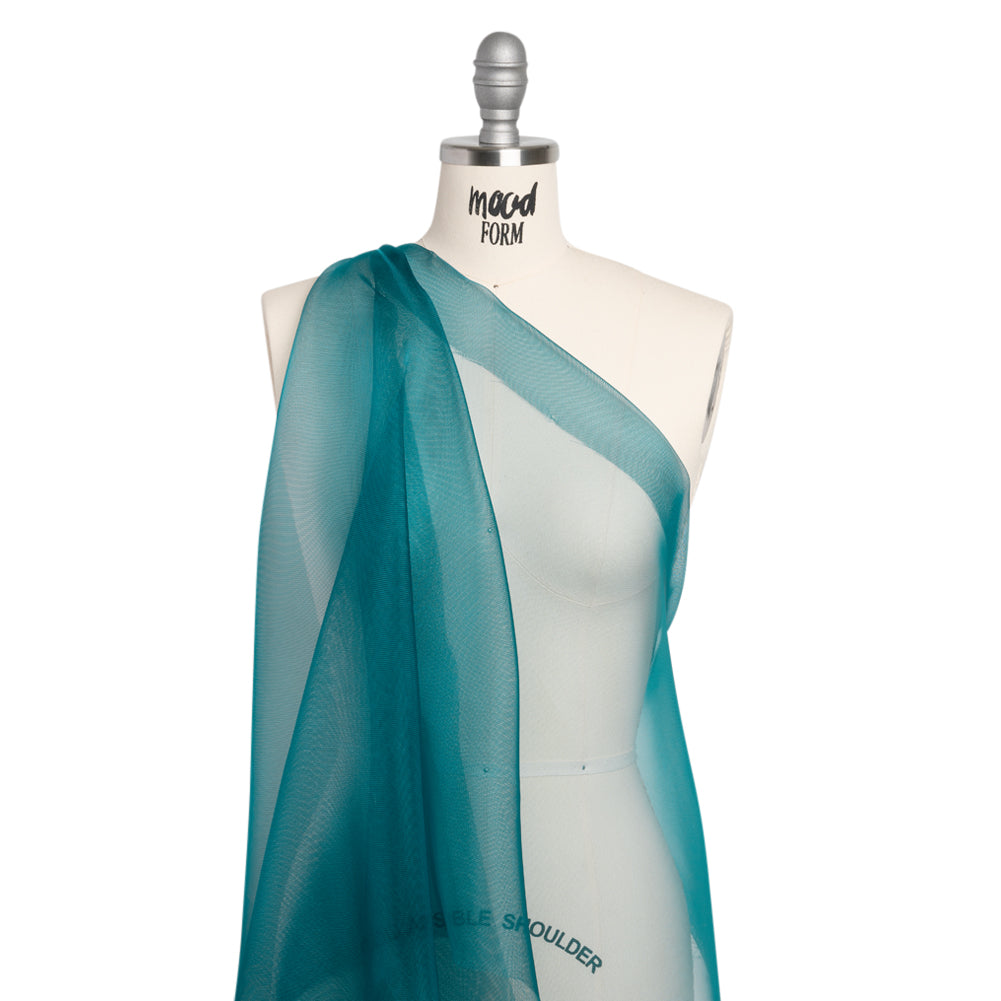 Stiff Mesh-Like Polyester Organza - Dark Teal - Iris Collection Drape