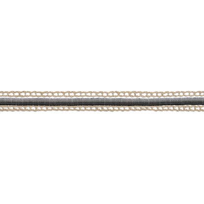 Woven Trim with Lace Borders - 0.5" - Gray and Black Gradient and Cream Chains