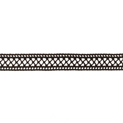 Crisp Bobbin Lace Trim - 0.5" - Brown Latticework