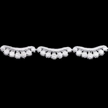 Venise Lace Trim - 0.875" - White Waves and Dots
