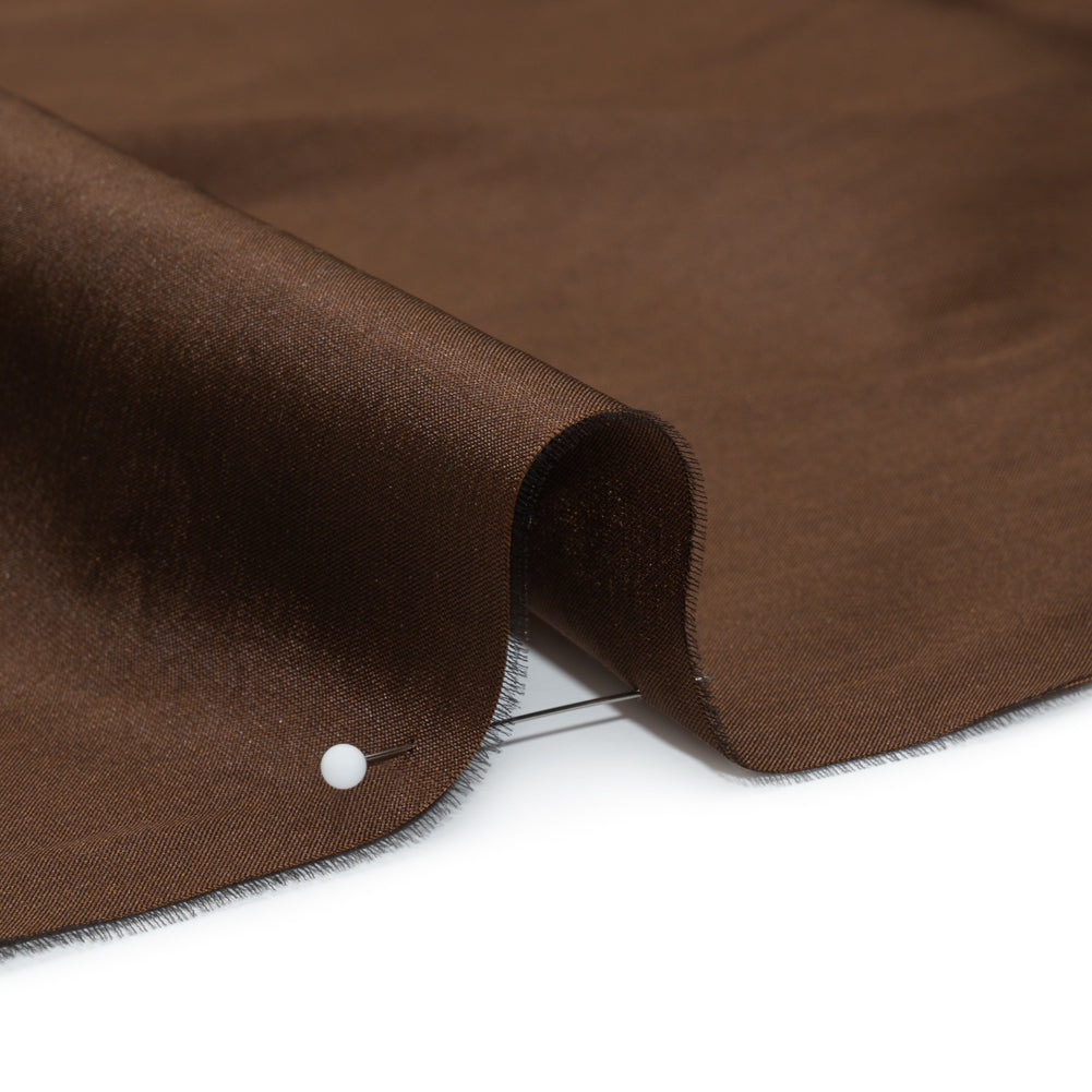 Polyester Taffeta - Plain Dyed Chocolate - Bellamy Collection Detail