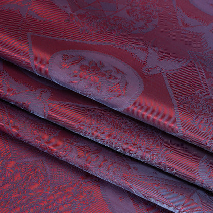 Gems and Doves Jacquard Lining - Wine and Blue Bi-Color