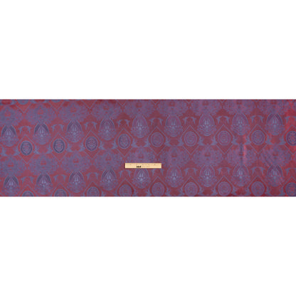 Gems and Doves Jacquard Lining - Wine and Blue Bi-Color