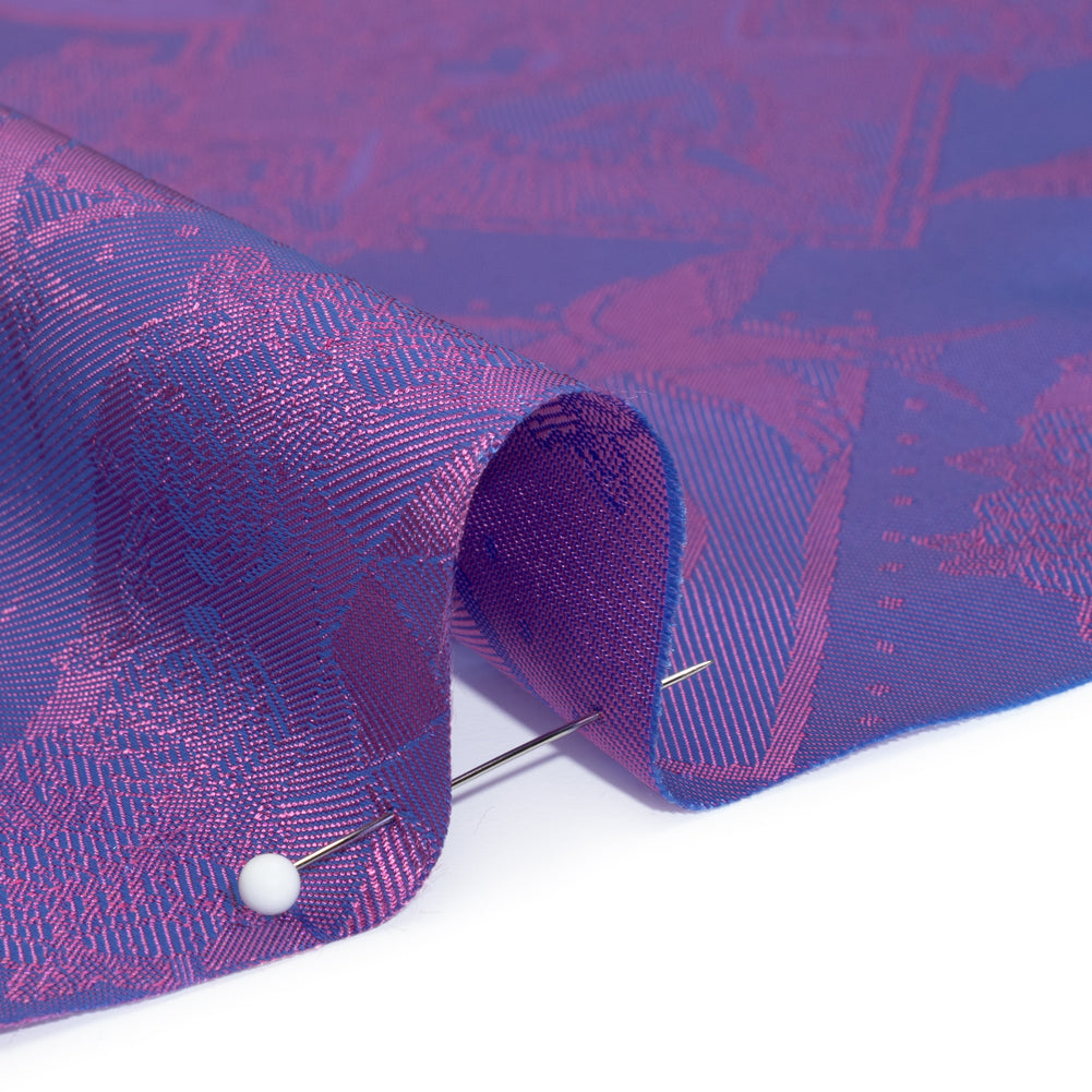Gems and Doves Jacquard Lining - Purple and Pink Bi-Color