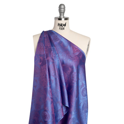 Gems and Doves Jacquard Lining - Purple and Pink Bi-Color