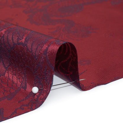 Dragons Jacquard Lining - Wine and Blue Bi-Color