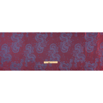 Dragons Jacquard Lining - Wine and Blue Bi-Color