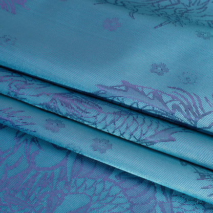 Dragons Jacquard Lining - Aqua and Purple Bi-Color