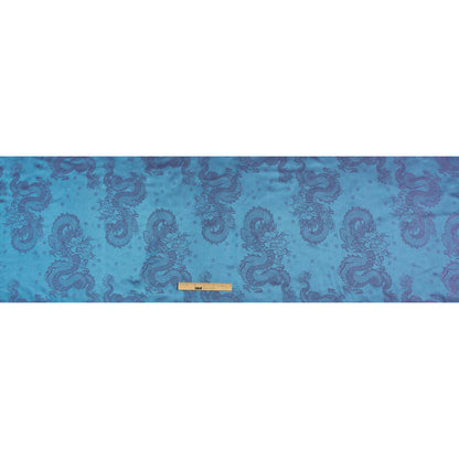 Dragons Jacquard Lining - Aqua and Purple Bi-Color