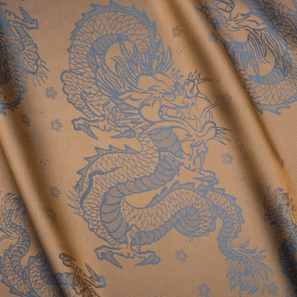Dragons Jacquard Lining - Blue and Beige Bi-Color - Thalia Collection