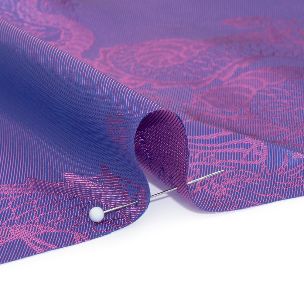Dragons Jacquard Lining - Purple and Pink Bi-Color