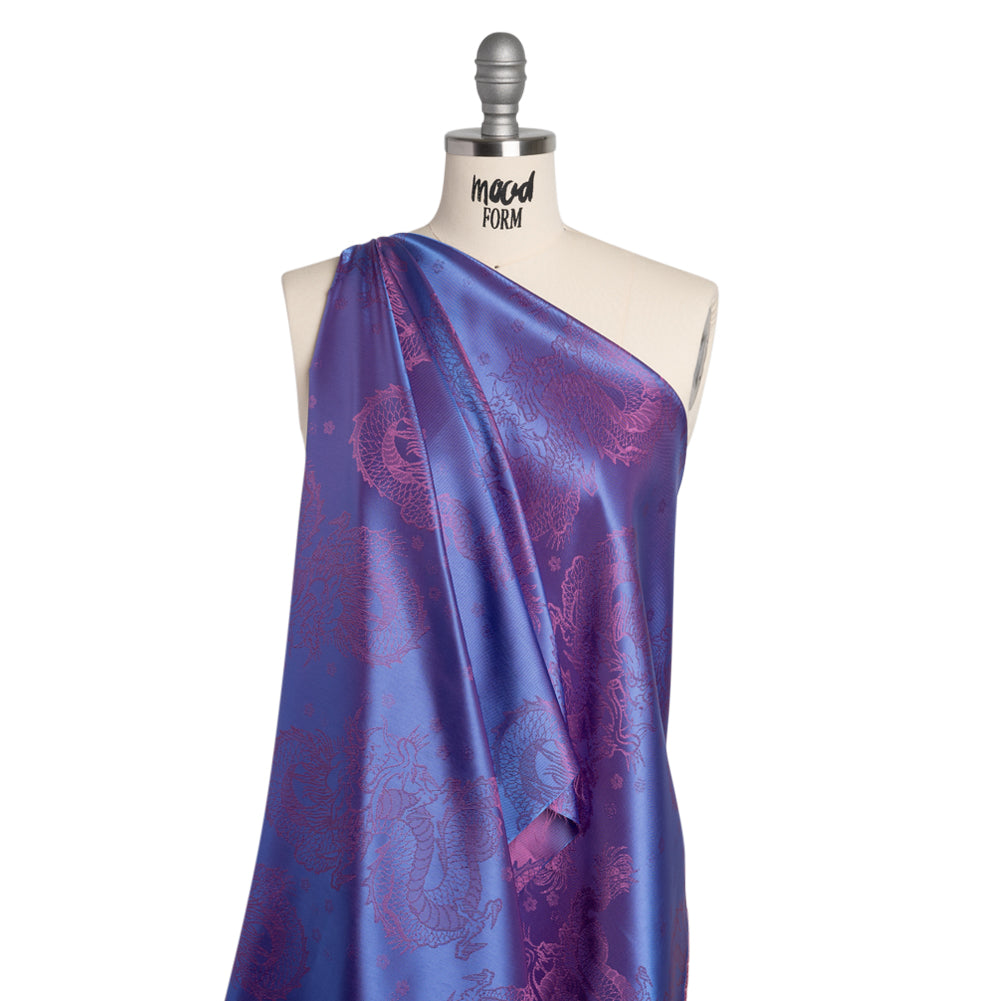 Dragons Jacquard Lining - Purple and Pink Bi-Color