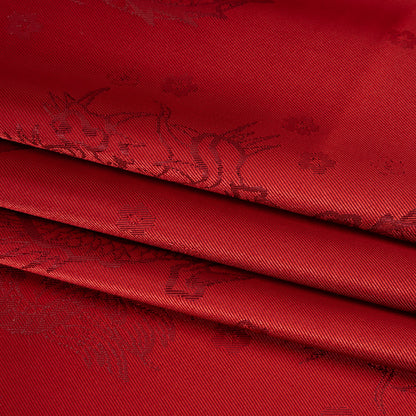 Dragons Jacquard Lining - Red and Maroon Bi-Color