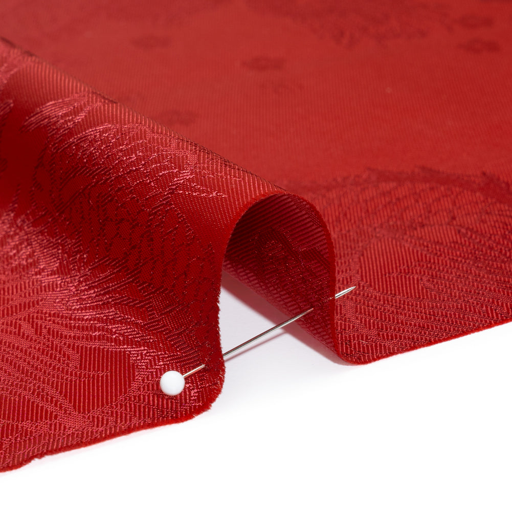 Dragons Jacquard Lining - Red and Maroon Bi-Color