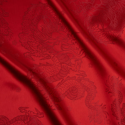 Dragons Jacquard Lining - Red and Maroon Bi-Color