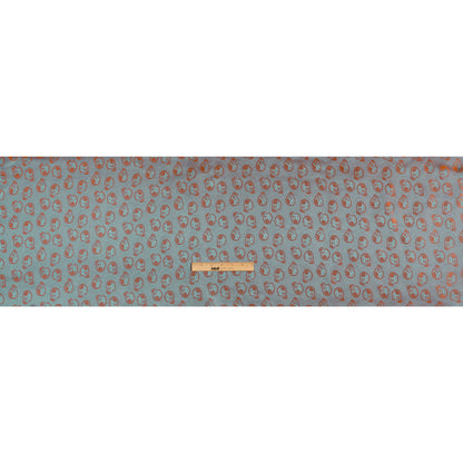 Skulls Jacquard Lining - Orange and Aqua Bi-Color