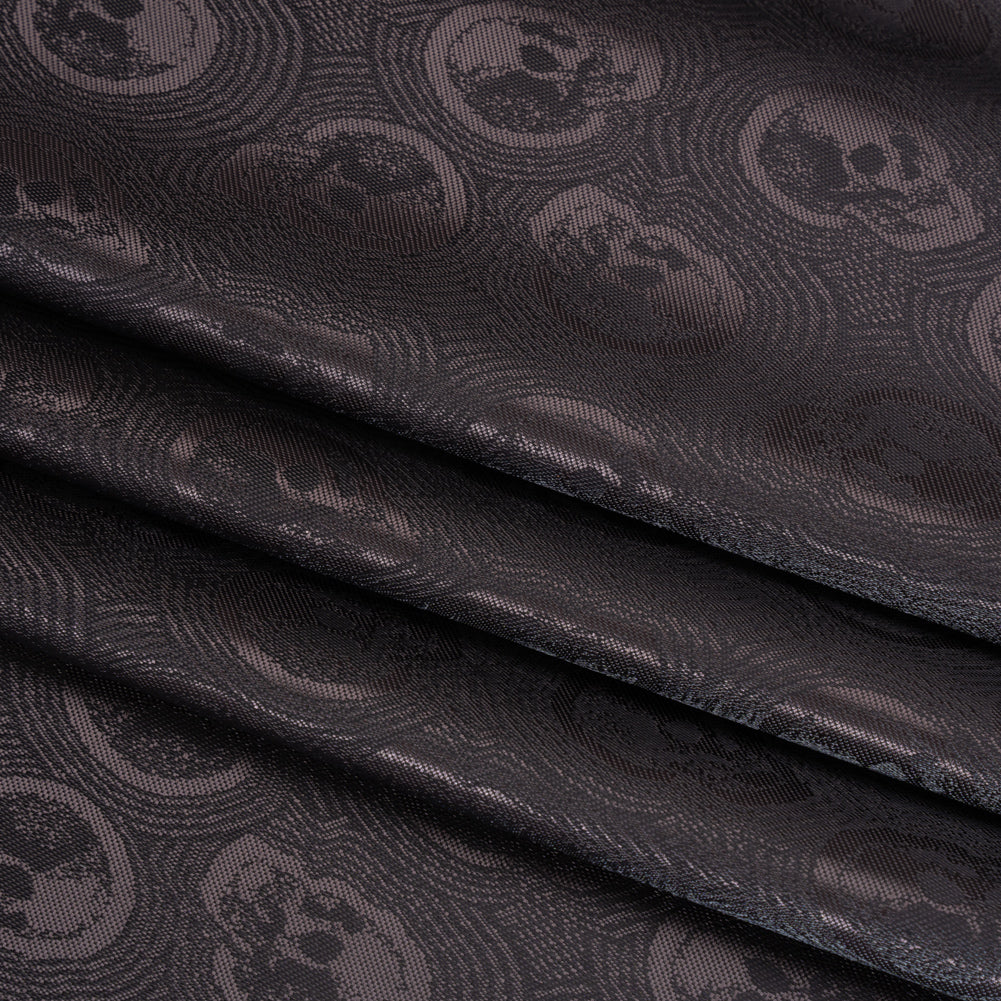 Skulls Jacquard Lining - Black and Charcoal Bi-Color