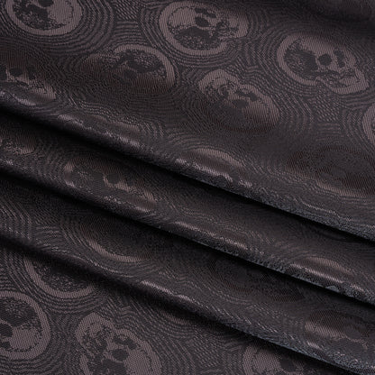 Skulls Jacquard Lining - Black and Charcoal Bi-Color
