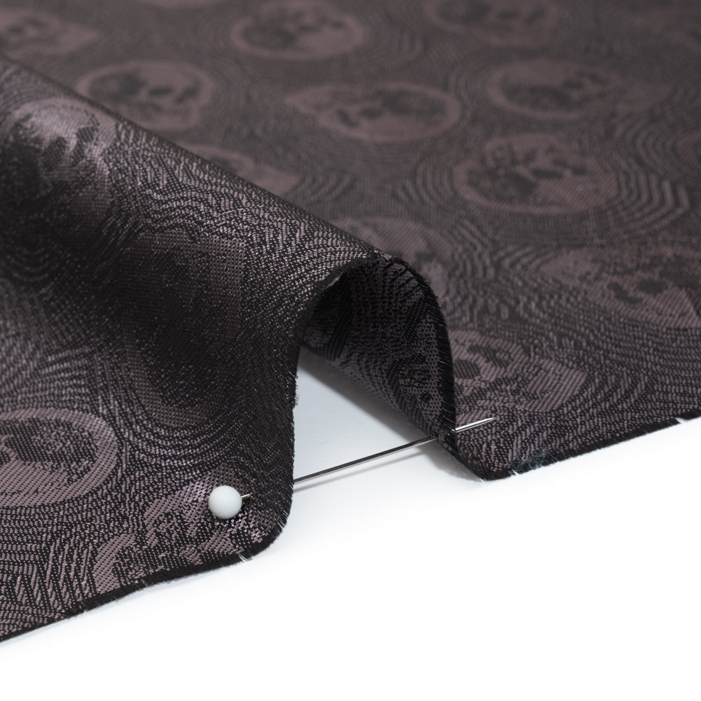 Skulls Jacquard Lining - Black and Charcoal Bi-Color