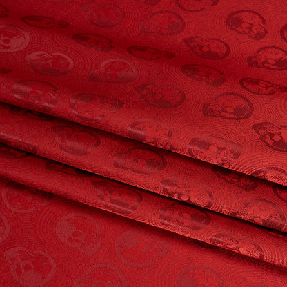 Skulls Jacquard Lining - Red and Maroon Bi-Color