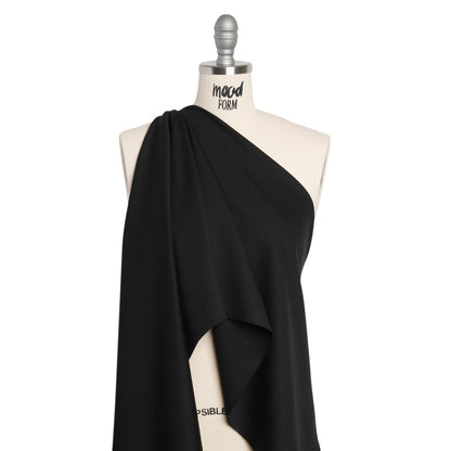 Stretch Rayon Blend Ponte Knit - Black - Deadstock Drape