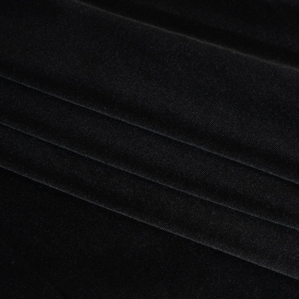 Stretch Polyester Velour - Black - Deadstock Folded