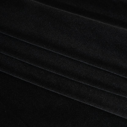 Stretch Polyester Velour - Black - Deadstock Folded