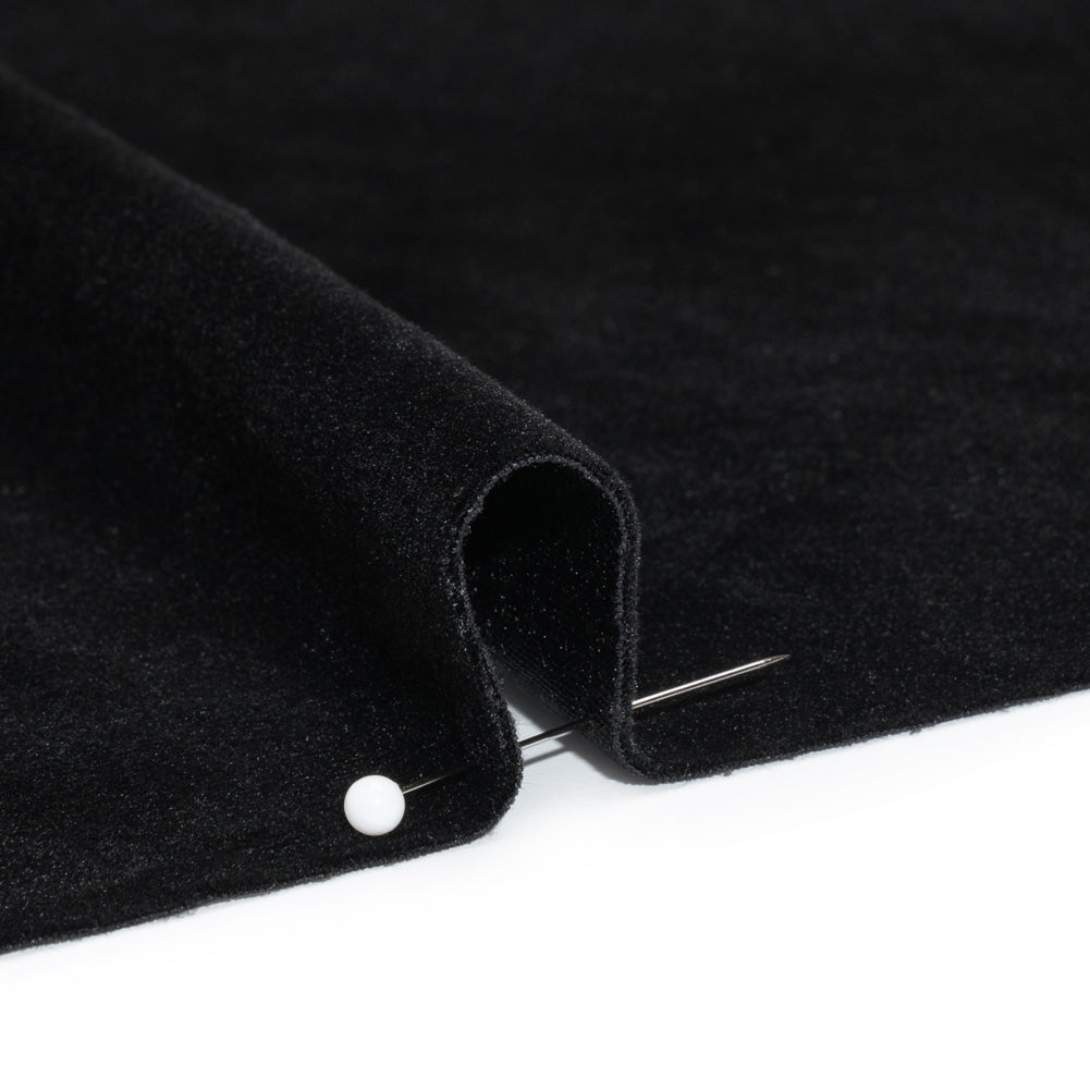 Stretch Polyester Velour - Black - Deadstock Detail