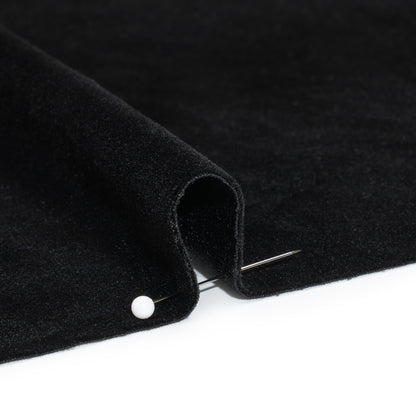 Stretch Polyester Velour - Black - Deadstock Detail
