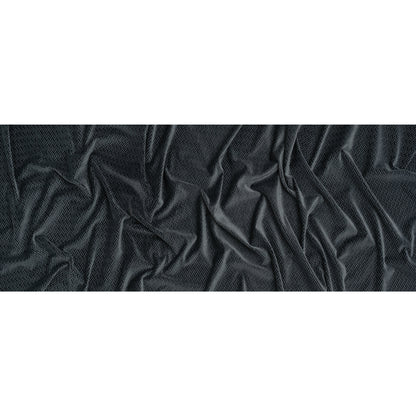 Embossed Polyester Velvet - Gray Woven Lattice - Deadstock Full