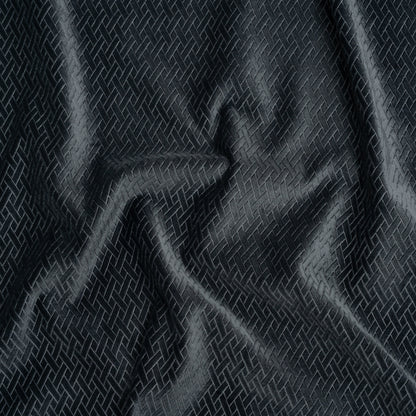 Embossed Polyester Velvet - Gray Woven Lattice - Deadstock