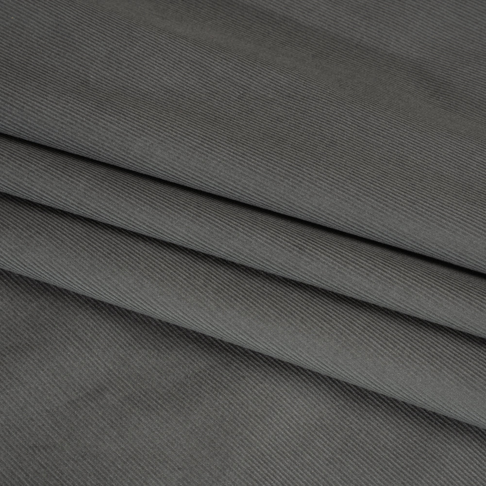 Coolmax Poly Cotton Corduroy, Moisture Wicking - Gray Cobble - Deadstock Folded