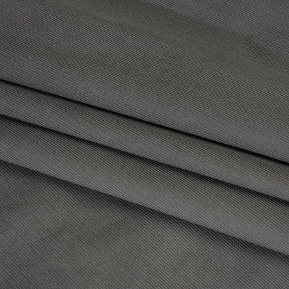 Coolmax Poly Cotton Corduroy, Moisture Wicking - Gray Cobble - Deadstock Folded