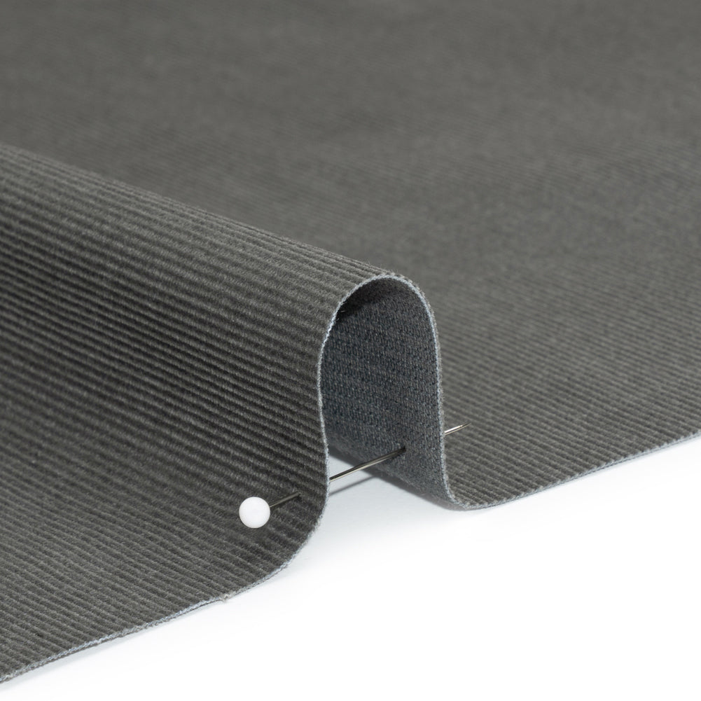 Coolmax Poly Cotton Corduroy, Moisture Wicking - Gray Cobble - Deadstock Detail